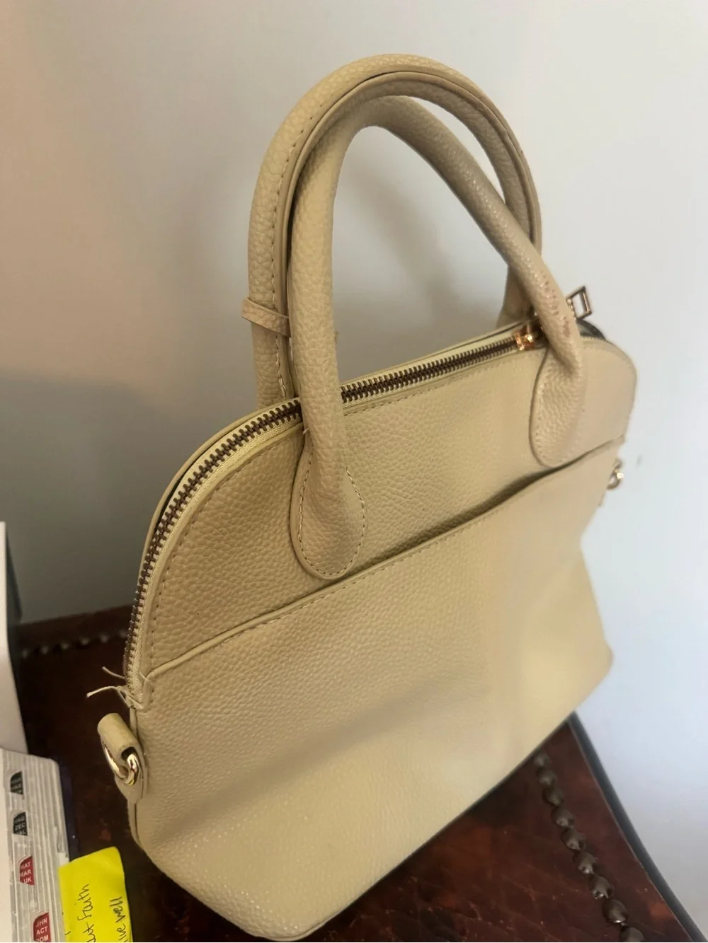 bebe Cream Dome Satchel